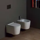 Hung bidet in de moderne Shine Vierkant 50x35cm keramiek, gemaakt in Italië Viadurini