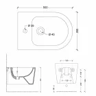 Hung bidet in de moderne Shine Vierkant 50x35cm keramiek, gemaakt in Italië Viadurini