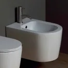 Hung bidet in de moderne Shine Vierkant 50x35cm keramiek, gemaakt in Italië Viadurini