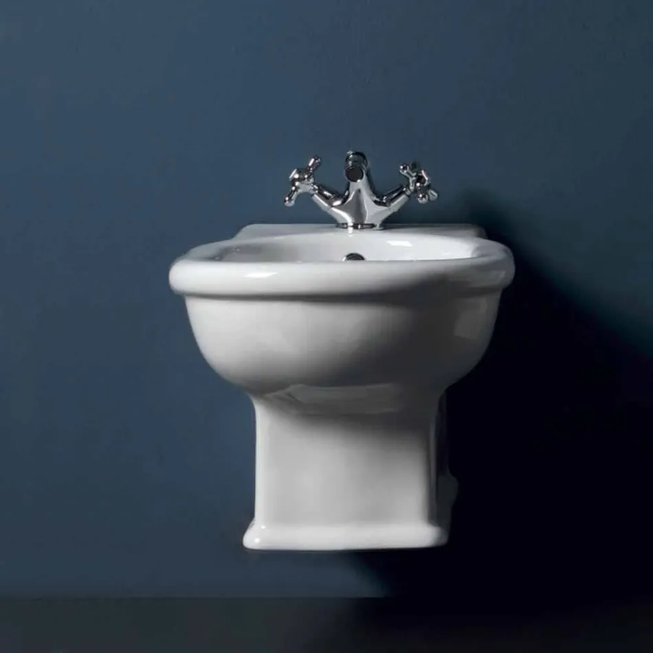 Hung bidet Moderne stijl 54x36 cm in het wit keramiek, gemaakt in Italië Viadurini
