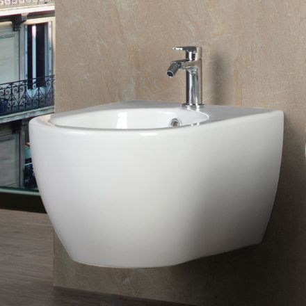 Aster - Wandbidet van duurzaam wit keramiek met een modern design Viadurini