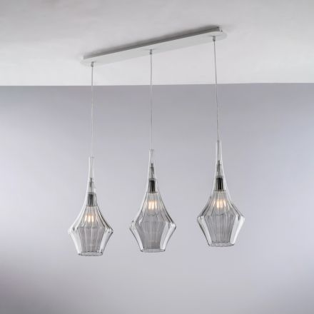 IJzeren rail met Pyrex-glas, gemaakt in Italië, voor interieurdecoratie - Olimpo Viadurini