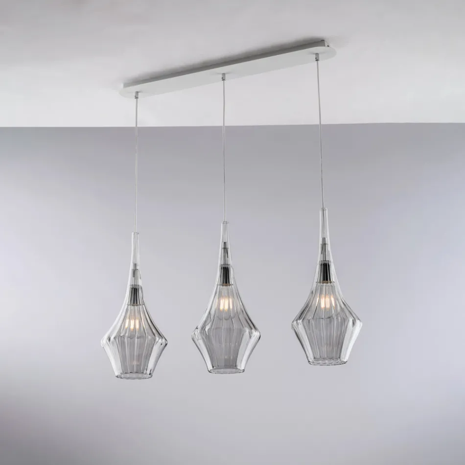 IJzeren rail met Pyrex-glas, gemaakt in Italië, voor interieurdecoratie - Olimpo Viadurini