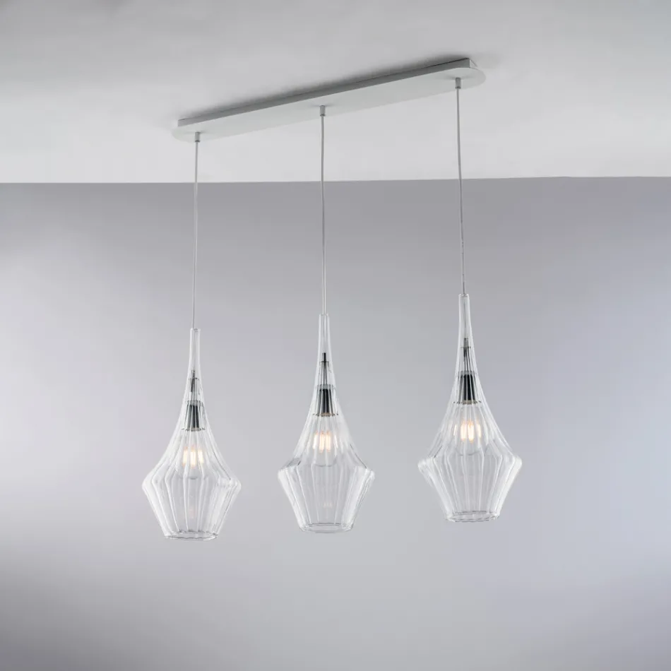 IJzeren rail met Pyrex-glas, gemaakt in Italië, voor interieurdecoratie - Olimpo Viadurini