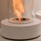 Biocamino round ondersteuning marmer Gordon, made in Italy Viadurini