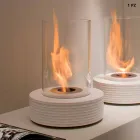 Biocamino round ondersteuning marmer Gordon, made in Italy Viadurini