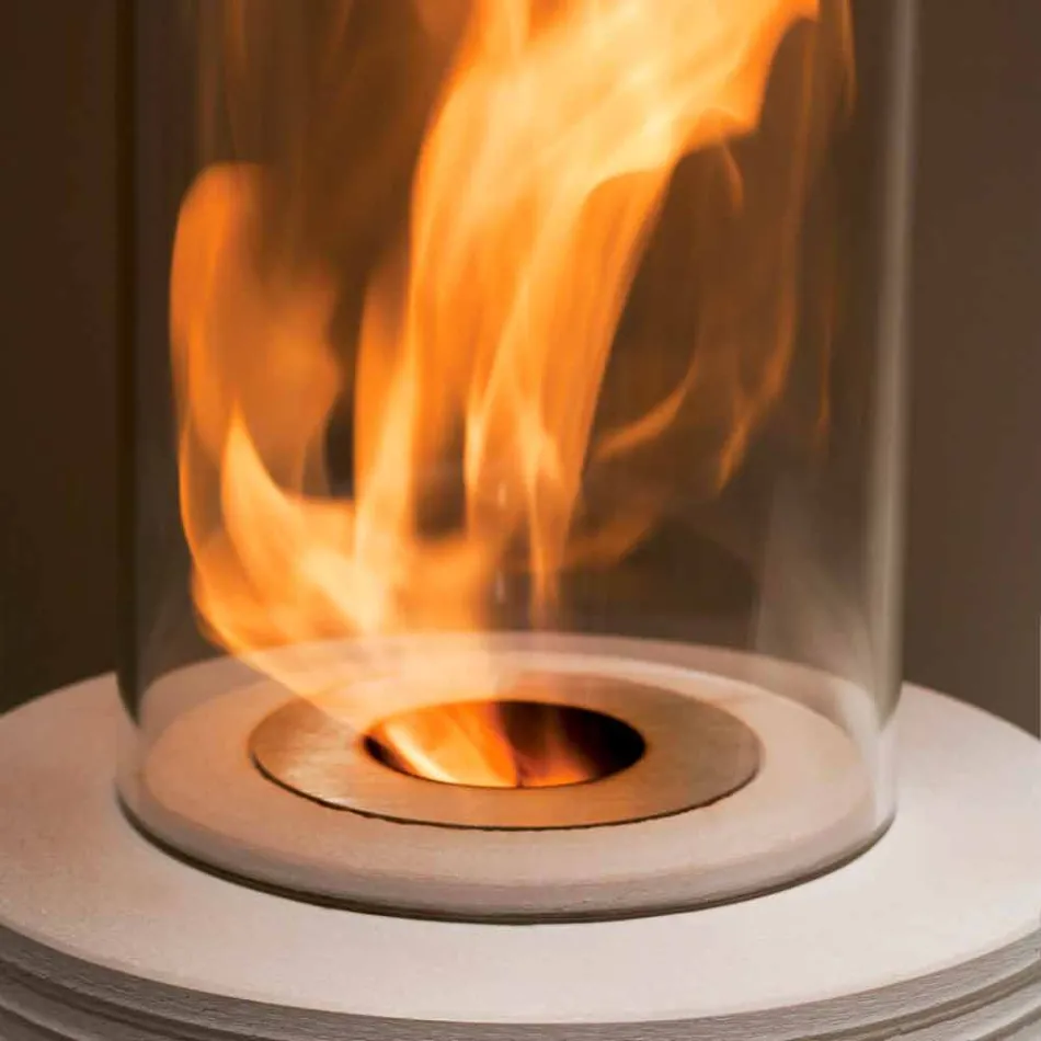 Biocamino round ondersteuning marmer Gordon, made in Italy Viadurini