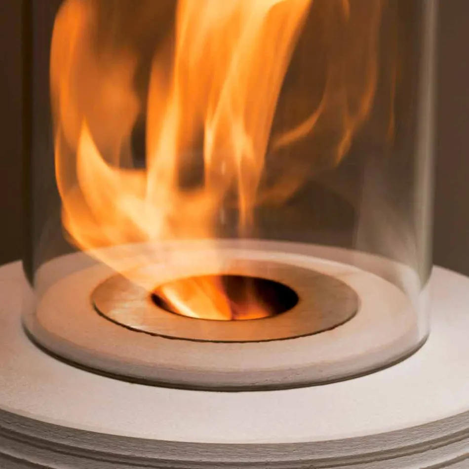 Biocamino round ondersteuning marmer Gordon, made in Italy Viadurini