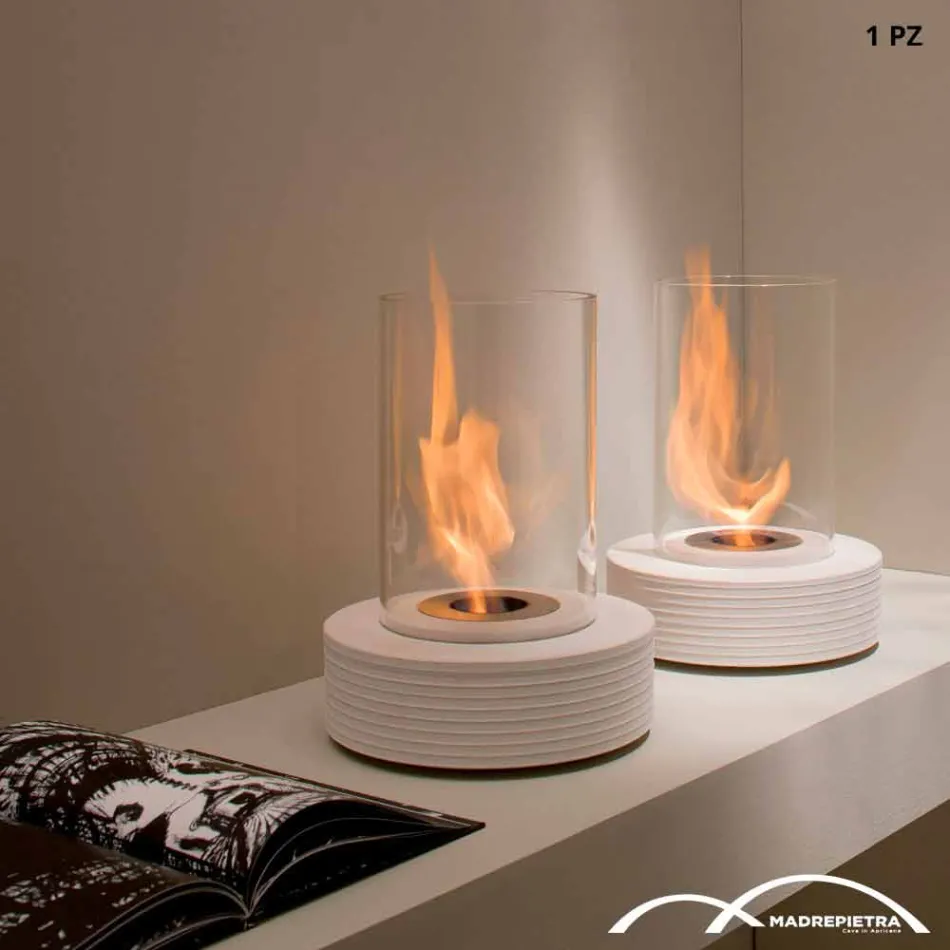 Biocamino round ondersteuning marmer Gordon, made in Italy Viadurini