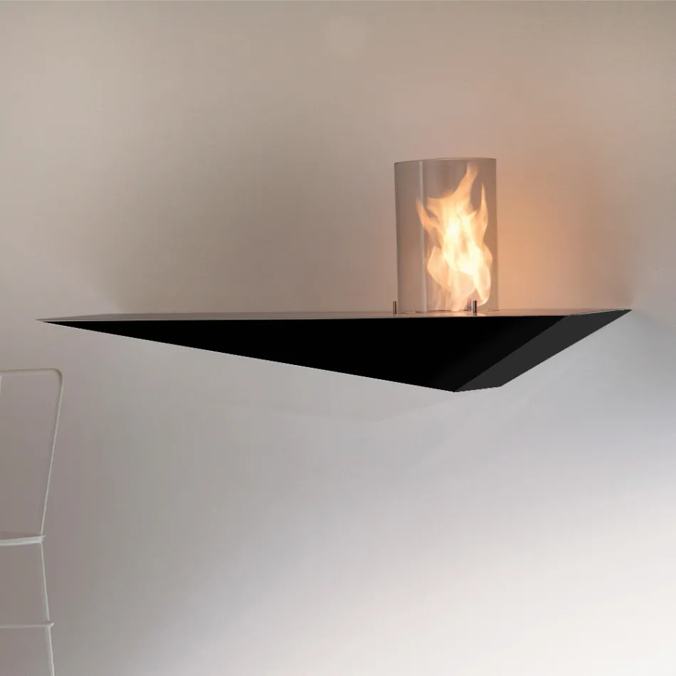 Moderne design biohaard in geverfd staal en glas - Malcolm Viadurini