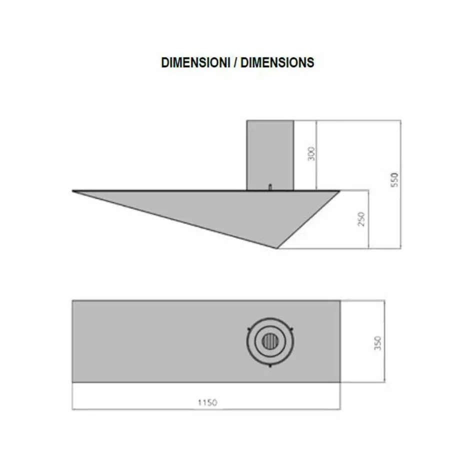 Moderne design biohaard in geverfd staal en glas - Malcolm Viadurini