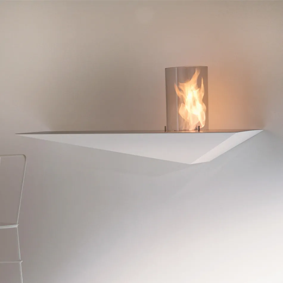 Moderne design biohaard in geverfd staal en glas - Malcolm Viadurini