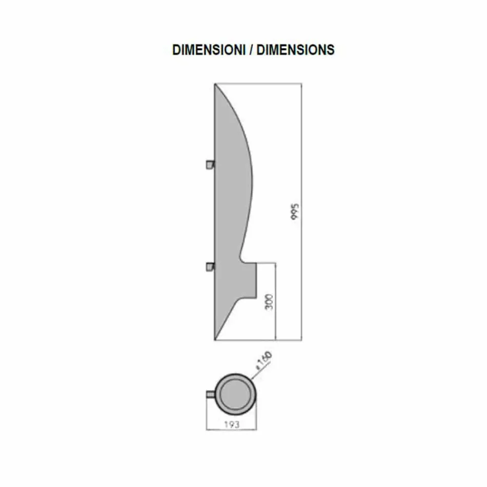 Wand biohaard van buisvormig en modern design in zwart staal - Jackson Viadurini