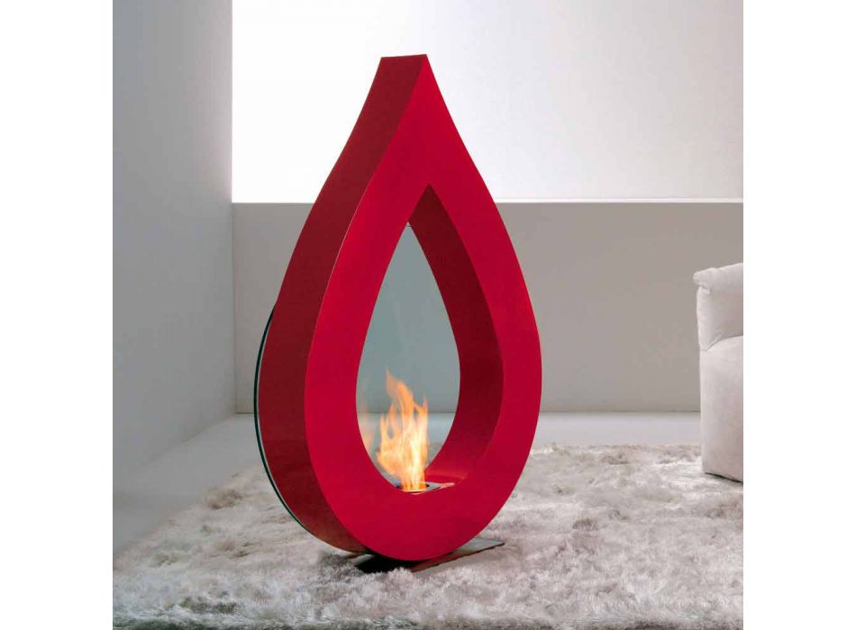Biocamino van bio-ethanol aarde, flame-vormige modern design Todd Viadurini
