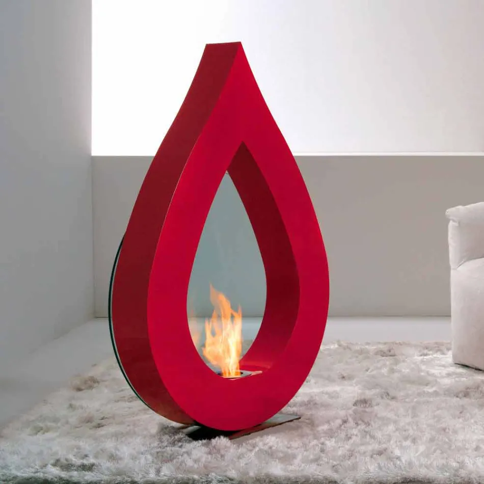 Biocamino van bio-ethanol aarde, flame-vormige modern design Todd Viadurini