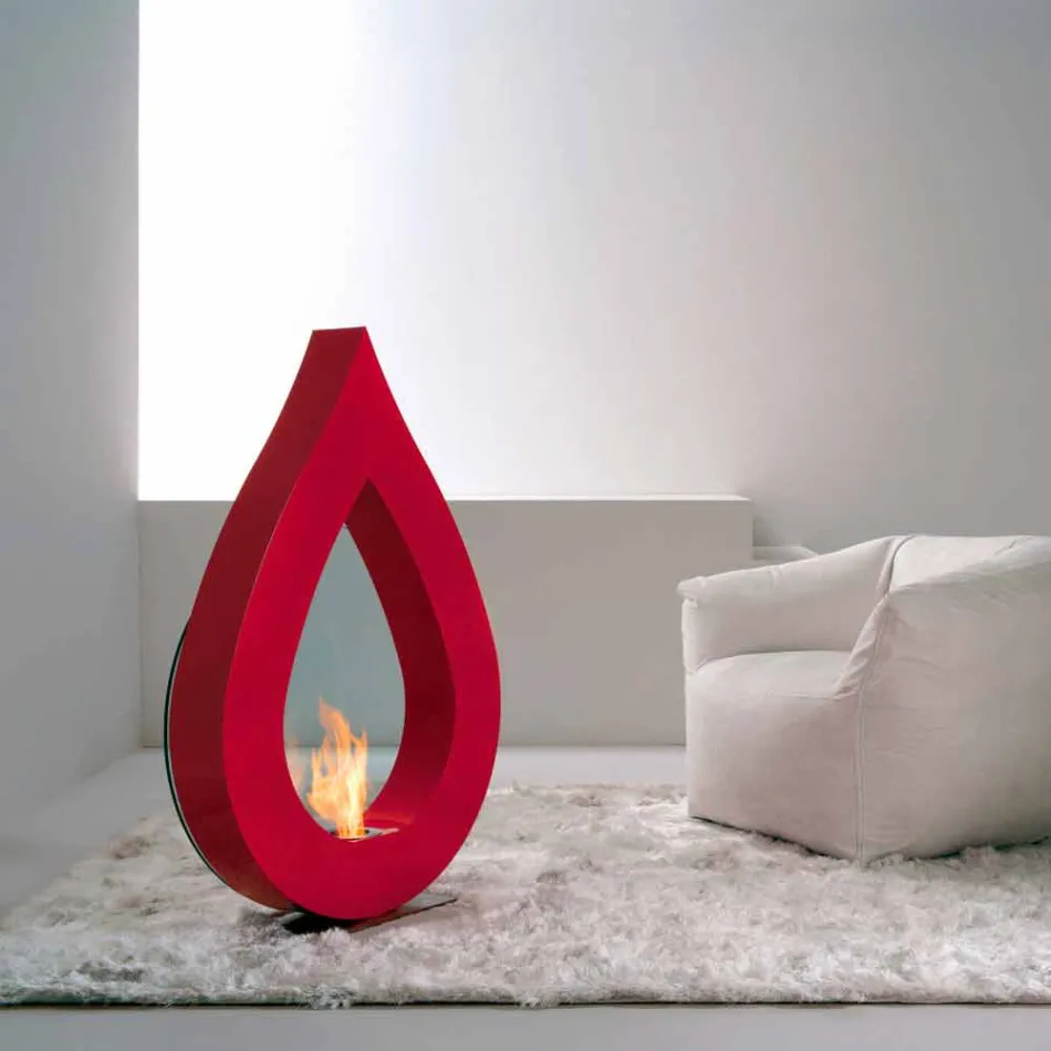 Biocamino van bio-ethanol aarde, flame-vormige modern design Todd Viadurini