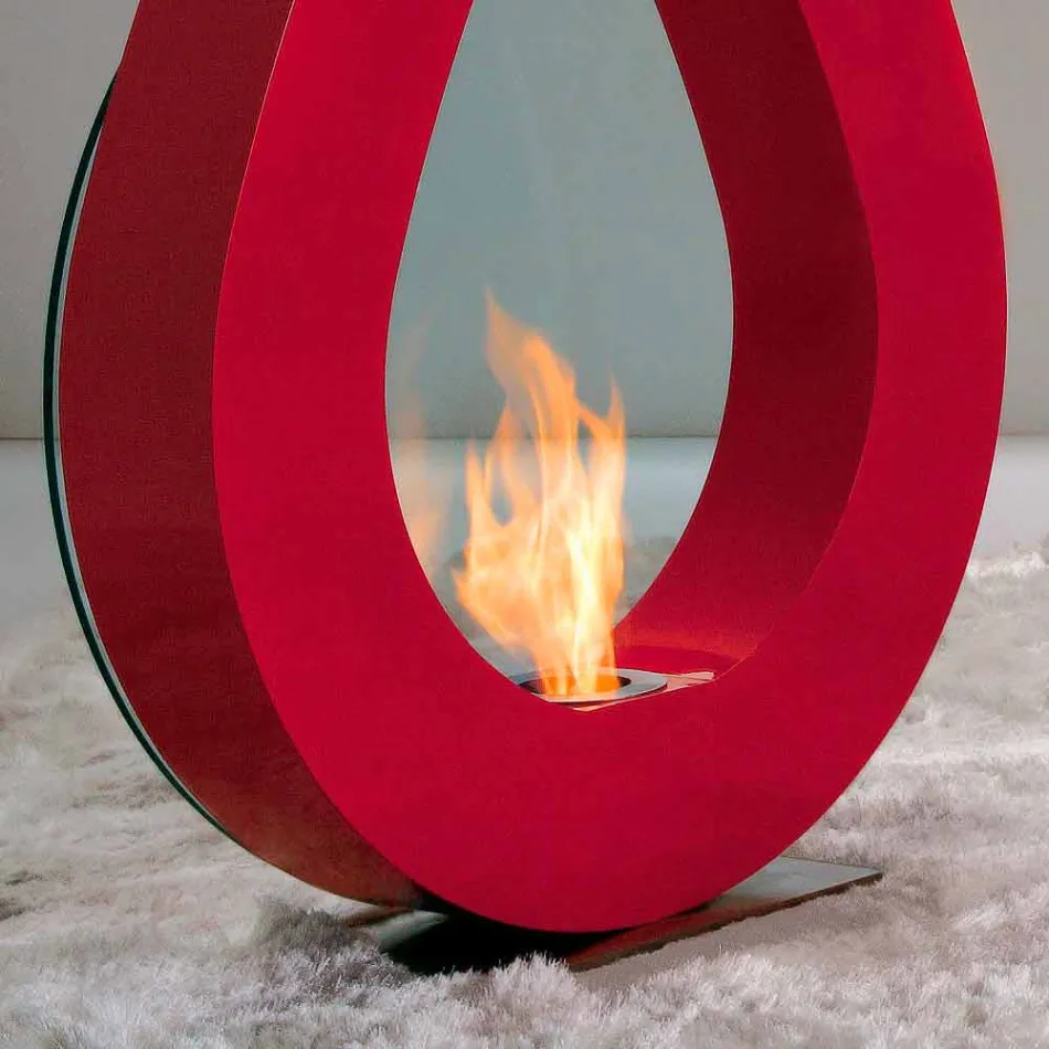 Biocamino van bio-ethanol aarde, flame-vormige modern design Todd Viadurini