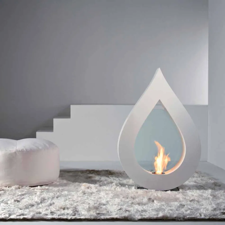 Biocamino van bio-ethanol aarde, flame-vormige modern design Todd Viadurini