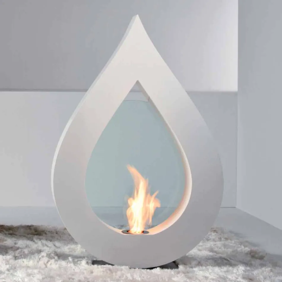 Biocamino van bio-ethanol aarde, flame-vormige modern design Todd Viadurini