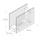 Vloerstaande biohaard met dubbelzijdige structuur in glas en zwart metaal - Squillo Viadurini