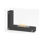 Biohaard op de vloer met dubbelzijdige structuur in glas en zwart metaal - Squillo Viadurini