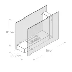 Vloer Bio-haard met dubbelzijdige structuur in glas en metaal - Planeto Viadurini