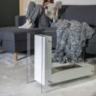 Vloer Bio-haard met dubbelzijdige structuur in glas en metaal - Planeto Viadurini