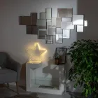 Vloer Bio-open haard in wit gelakt metaal en gehard glas - Pelide Viadurini