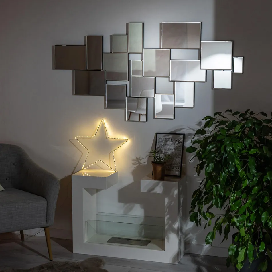 Vloer Bio-open haard in wit gelakt metaal en gehard glas - Pelide Viadurini