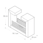 Vloer Bio-open haard in wit gelakt metaal en gehard glas - Pelide Viadurini