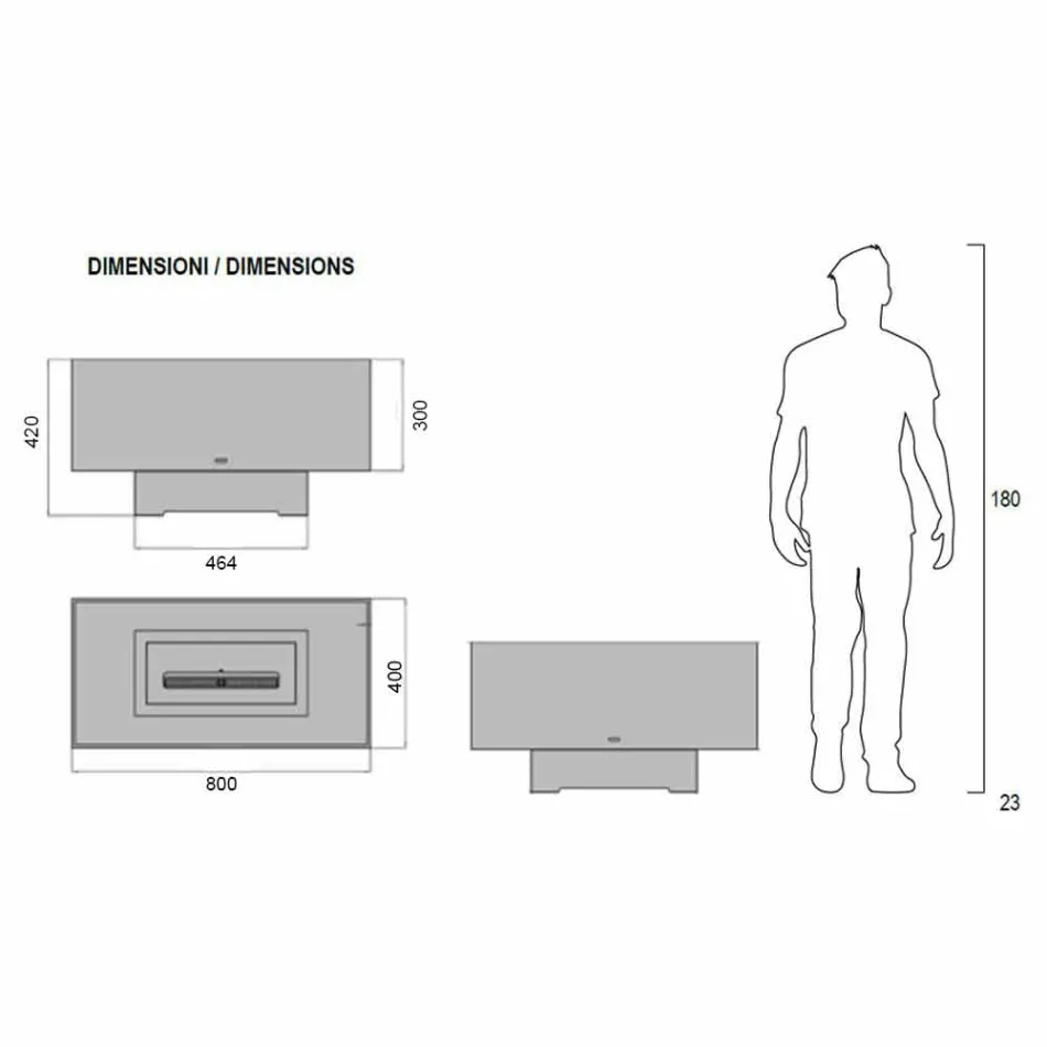 Moderne designvloer biohaard in glas en staal of Corten - Bradley Viadurini