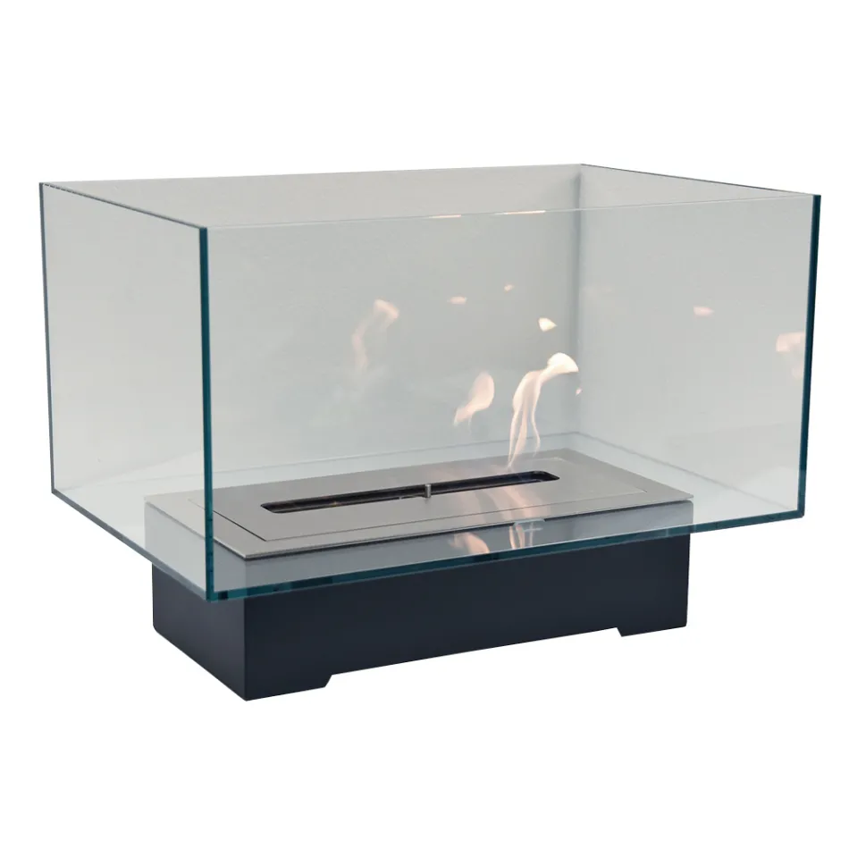 Moderne designvloer biohaard in glas en staal of Corten - Bradley Viadurini