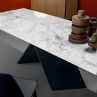 Bonaldo Axe platte designtafel in keramische metalen voet gemaakt in Italië Viadurini