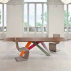 Bonaldo Big Table verlengbare houtfineertafel gemaakt in Italië Viadurini