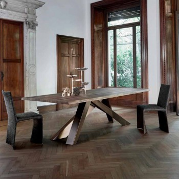 Bonaldo Big Table massief houten tafel natuurlijke randen gemaakt in Italië
