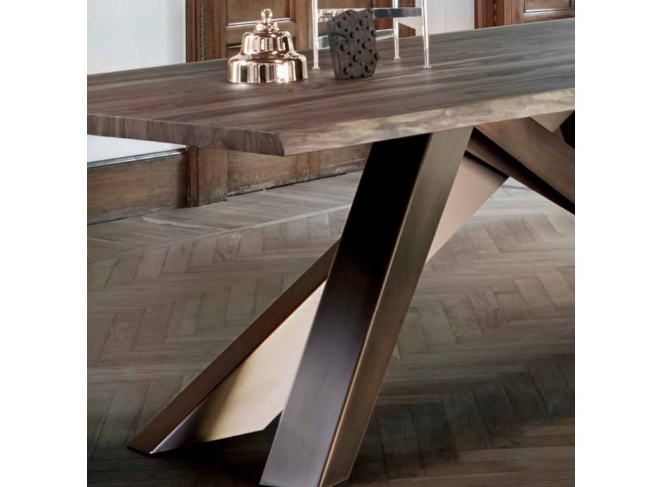 Bonaldo Big Table massief houten tafel natuurlijke randen gemaakt in Italië Viadurini