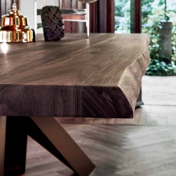 Bonaldo Big Table massief houten tafel natuurlijke randen gemaakt in Italië