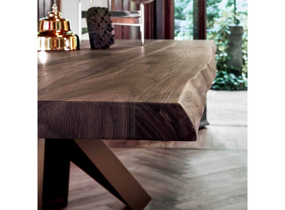 Bonaldo Big Table massief houten tafel natuurlijke randen gemaakt in Italië Viadurini