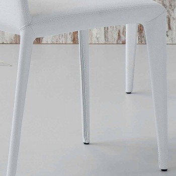 Bonaldo Filly gestoffeerd design stoel in wit leer gemaakt in Italië