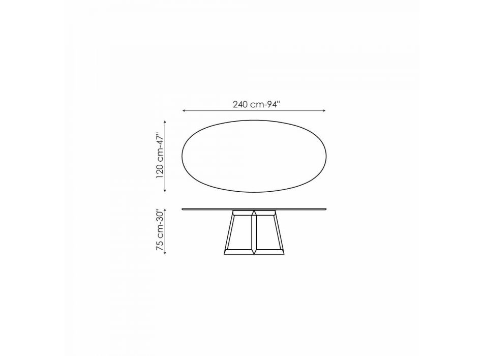 Bonaldo Greeny design ovale tafel in Marquinia marmer gemaakt in Italië Viadurini