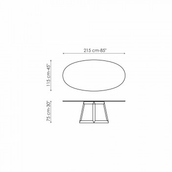 Bonaldo Greeny design ovale tafel in Marquinia marmer gemaakt in Italië