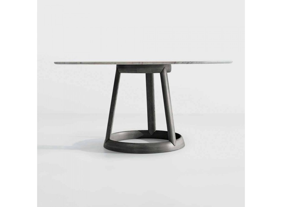 Bonaval Greeny ronde tafel ontwerp Carrara marmeren vloer gemaakt in Italië Viadurini
