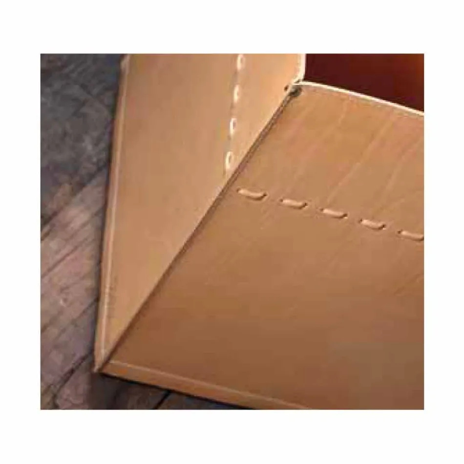 Brandhout tas in neutraal leer 100% gemaakt in Italië Viadurini