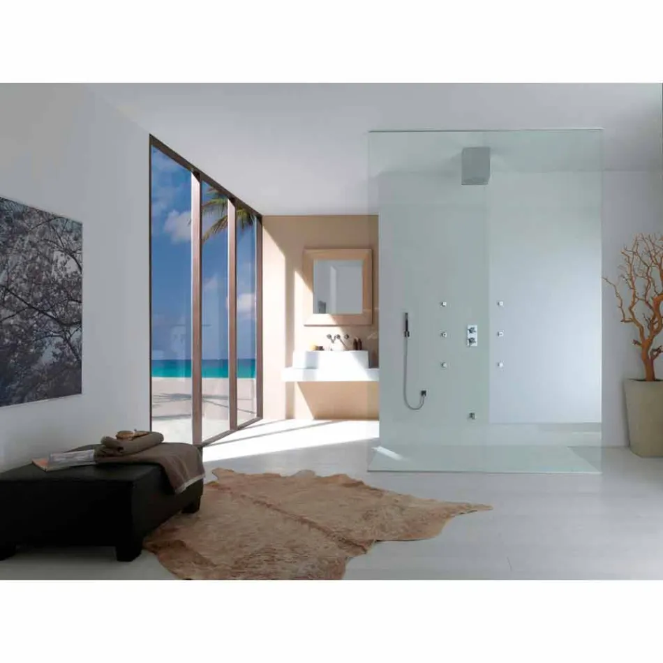 Bossini Cube douchekoppen gecoat staal tot een moderne jet Viadurini