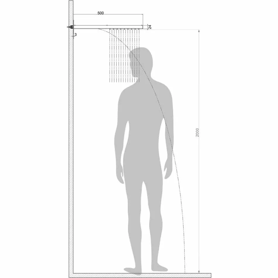 Bossini Manhattan douchekop roestvrij staal met twee jets Viadurini
