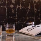 Fles en glazen voor luxe whisky in ecologisch kristal 6 stuks - aritmie Viadurini