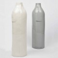 Luxe design witte en grijze porseleinen flessen 2 unieke stukken - Arcivero