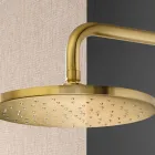 Douchearm met ronde antikalk douchekop in AISI 316L staal - Artigli Viadurini