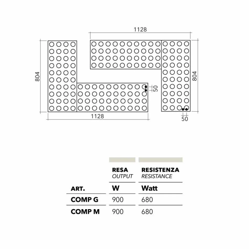 Baksteen radiator lego hydraulisch ontwerp dat in Italië Scirocco H Viadurini