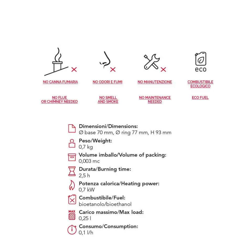 cirkelvormige brander van bio-ethanol verzonken handleiding Griff 4 Viadurini